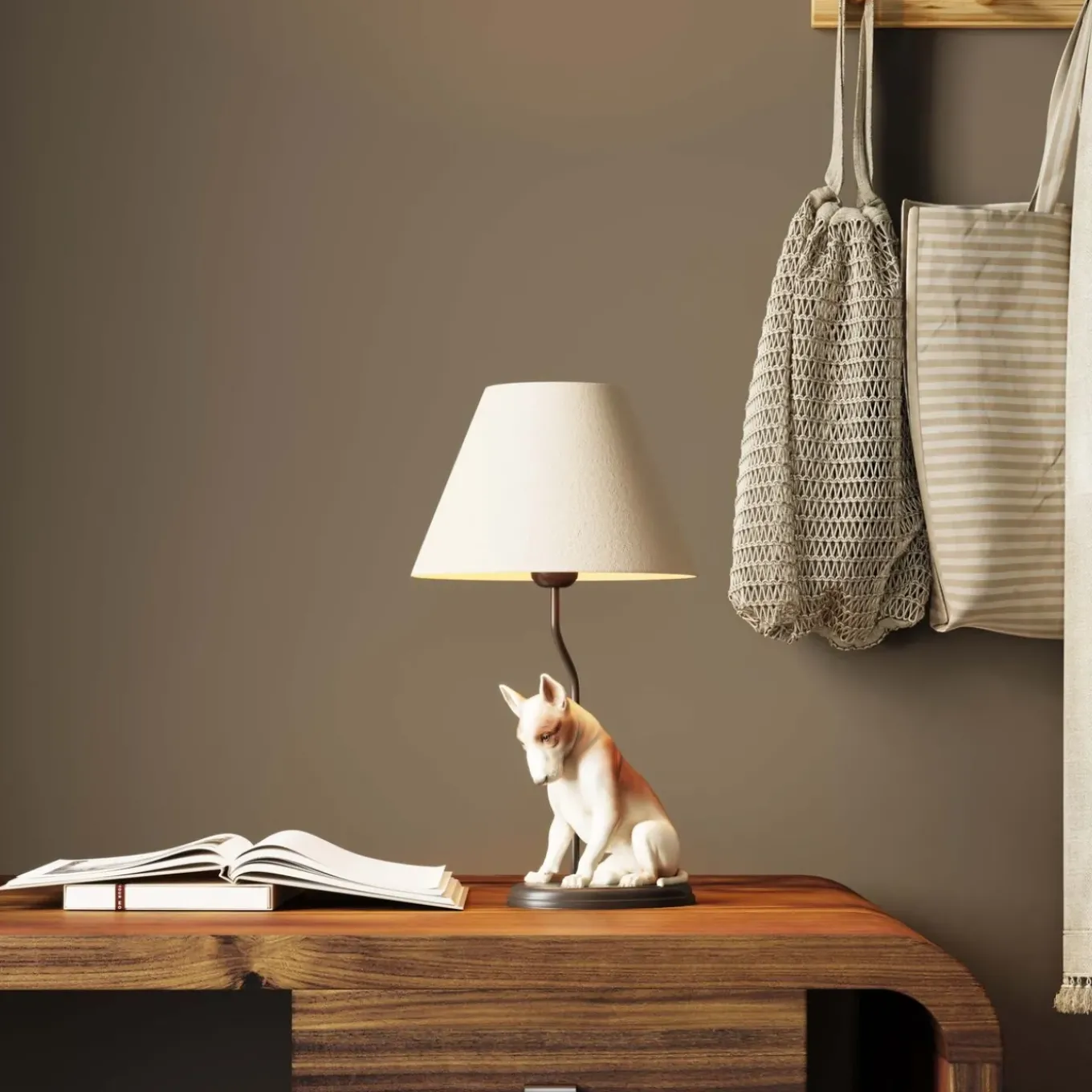 Lampe A Poser Sitting Dog 46Cm