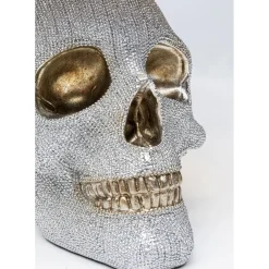 Lampe A Poser Skull Crystals Front 44Cm