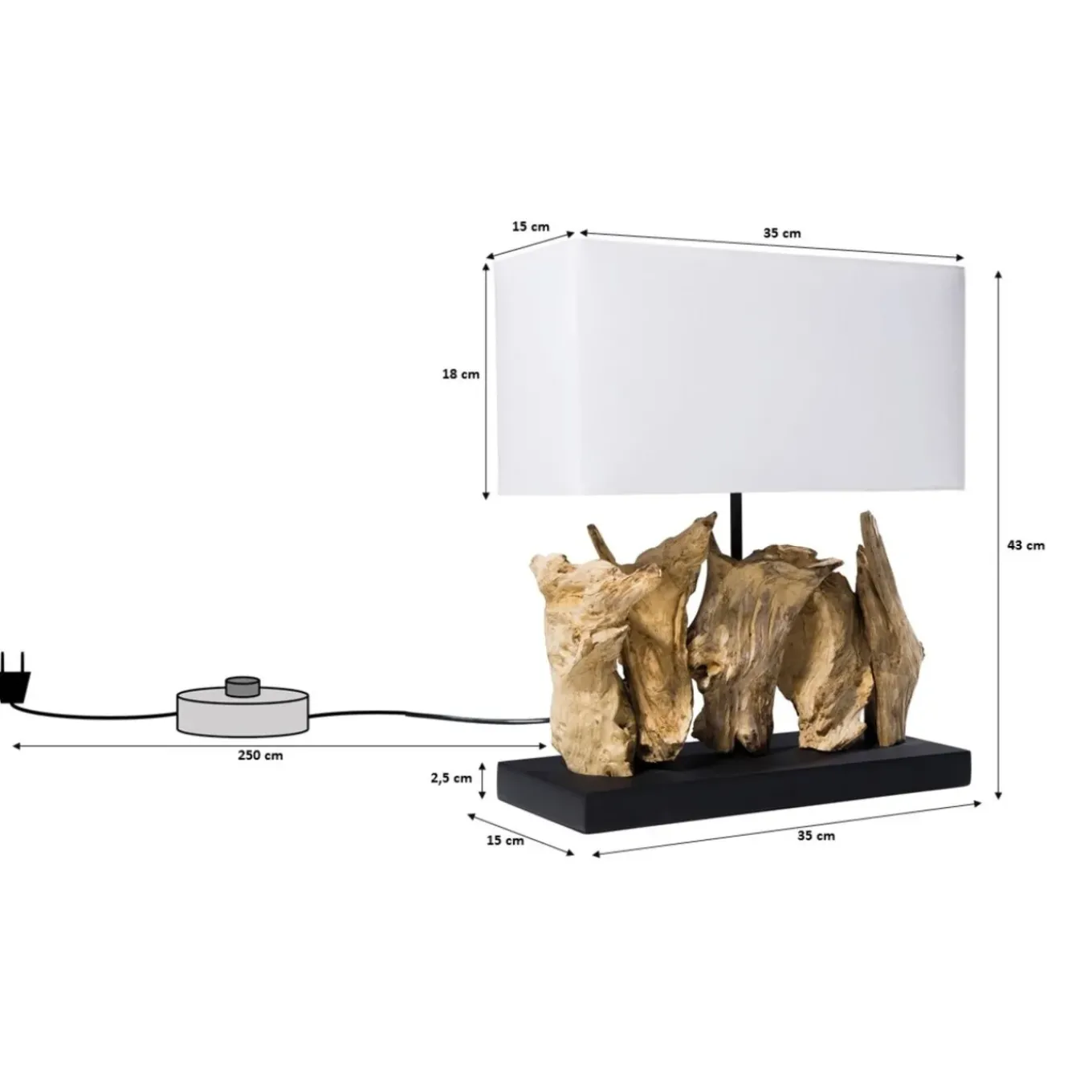 Lampe A Poser Verticale Nature 43Cm