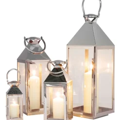 Lanterne Giardino Argente (4/Set)