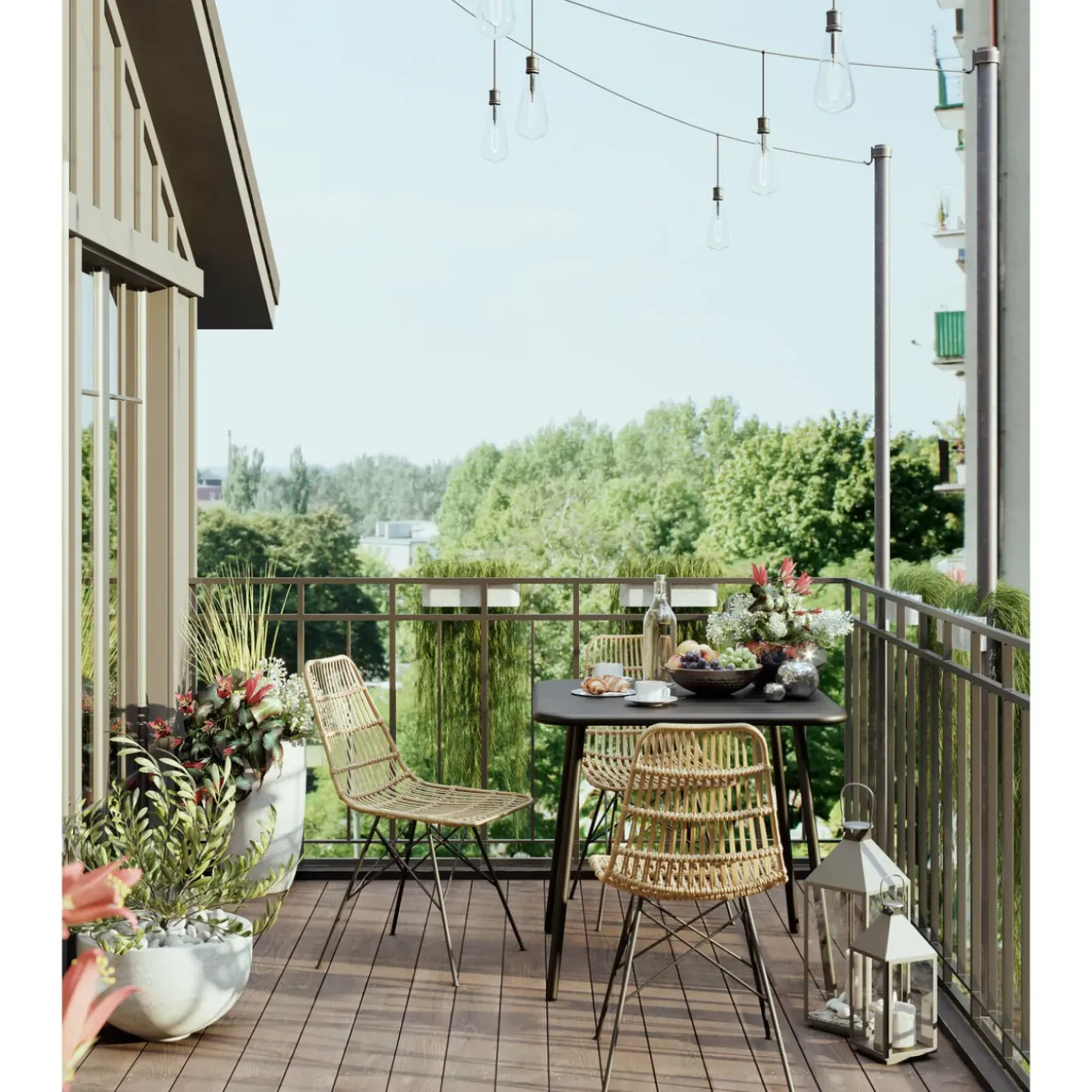 Lanterne Giardino Argente (4/Set)