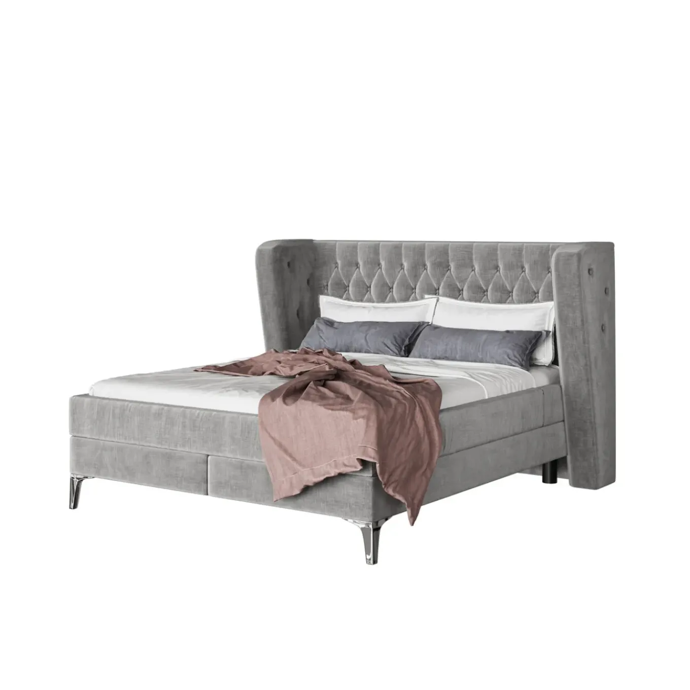 Lit Boxspring Benito Moon Gris 160X200
