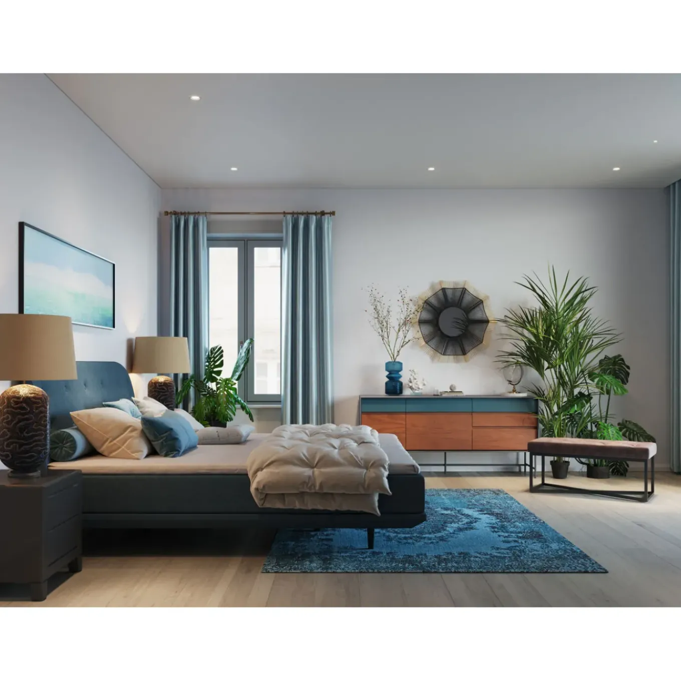 Lit Boxspring Luna Bleu 180X200