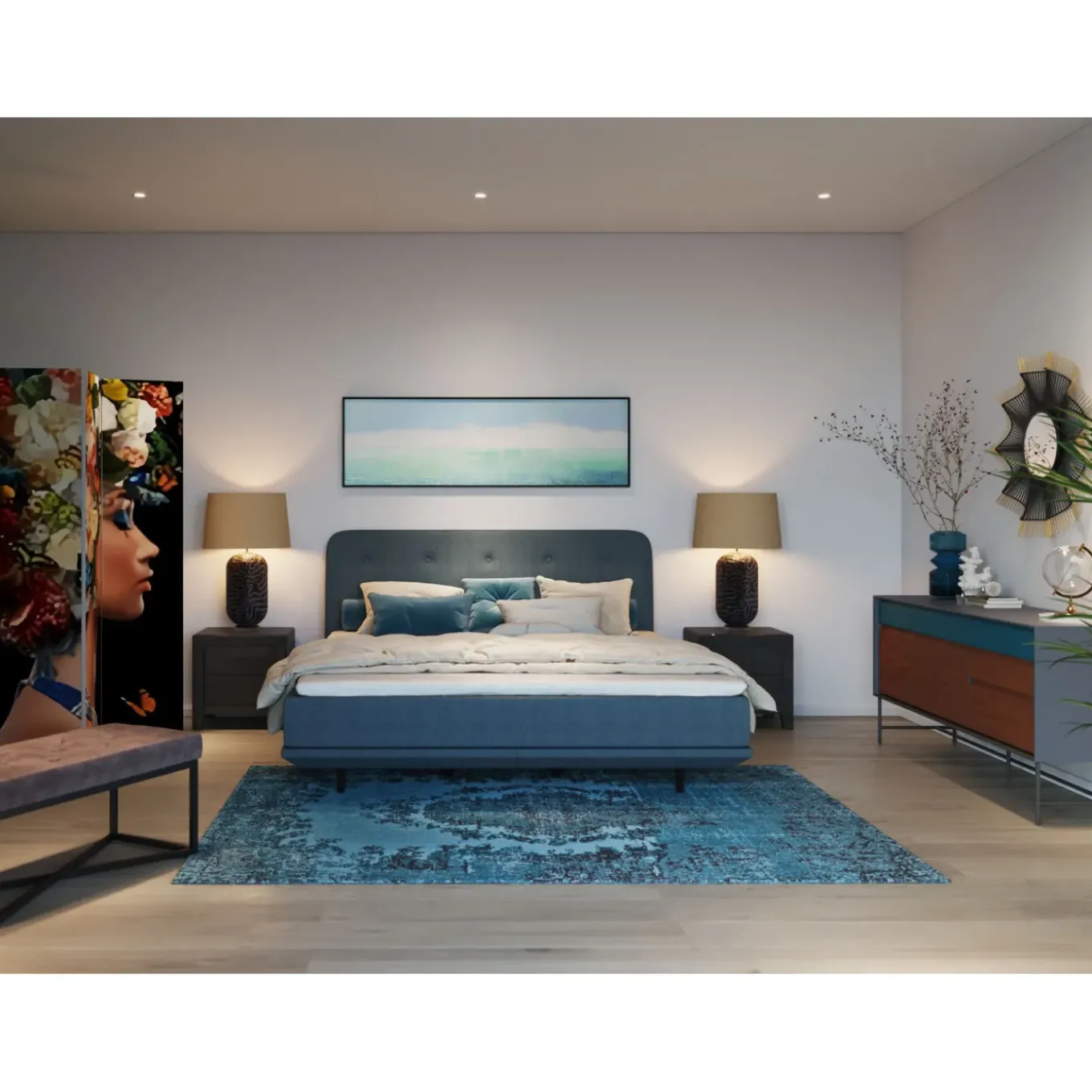 Lit Boxspring Luna Bleu 180X200