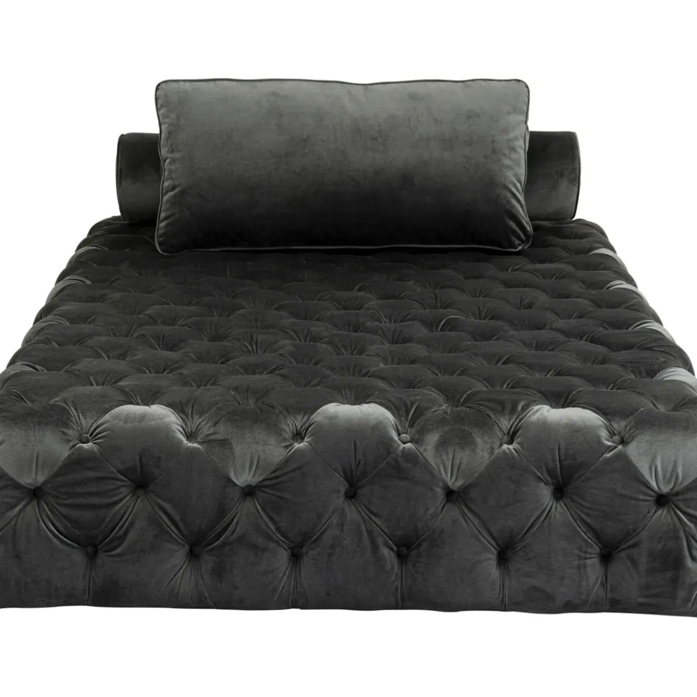Lit D Appoint Bottone Velours Gris