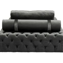 Lit D Appoint Bottone Velours Gris