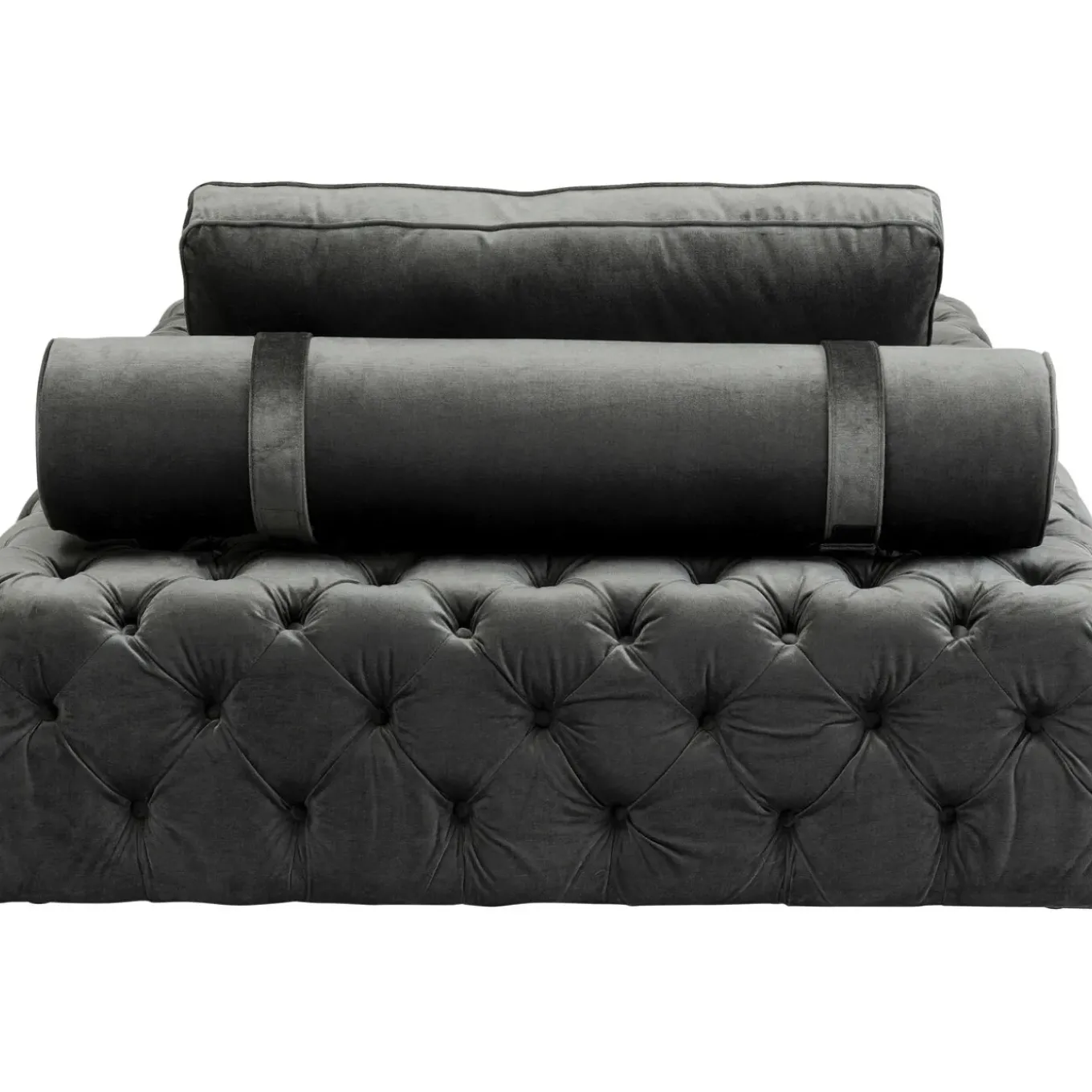Lit D Appoint Bottone Velours Gris