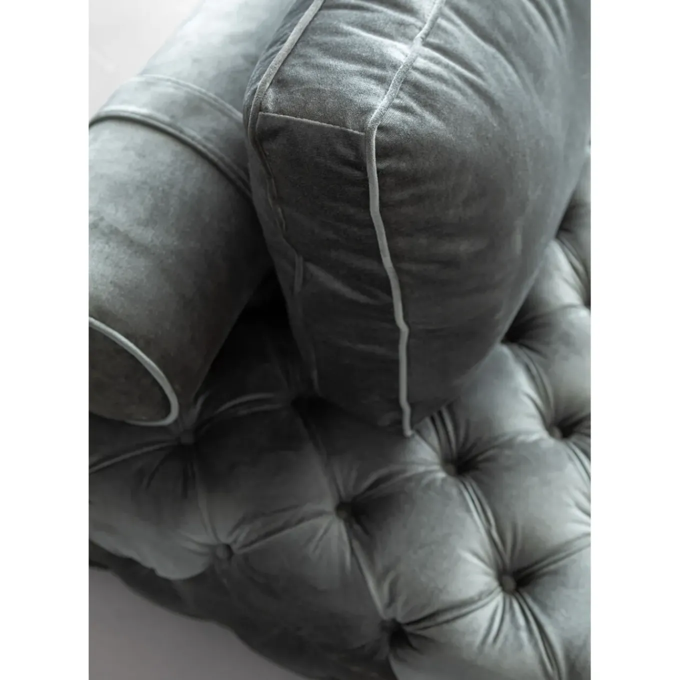 Lit D Appoint Bottone Velours Gris
