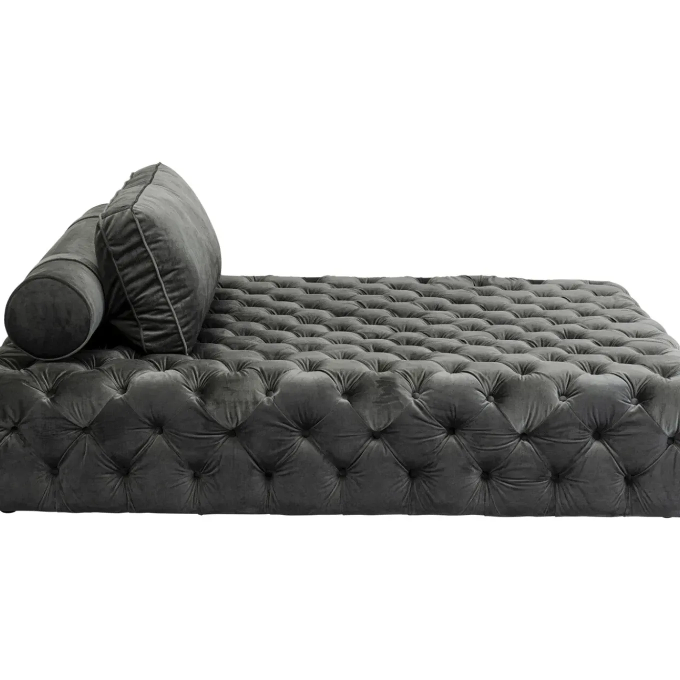 Lit D Appoint Bottone Velours Gris
