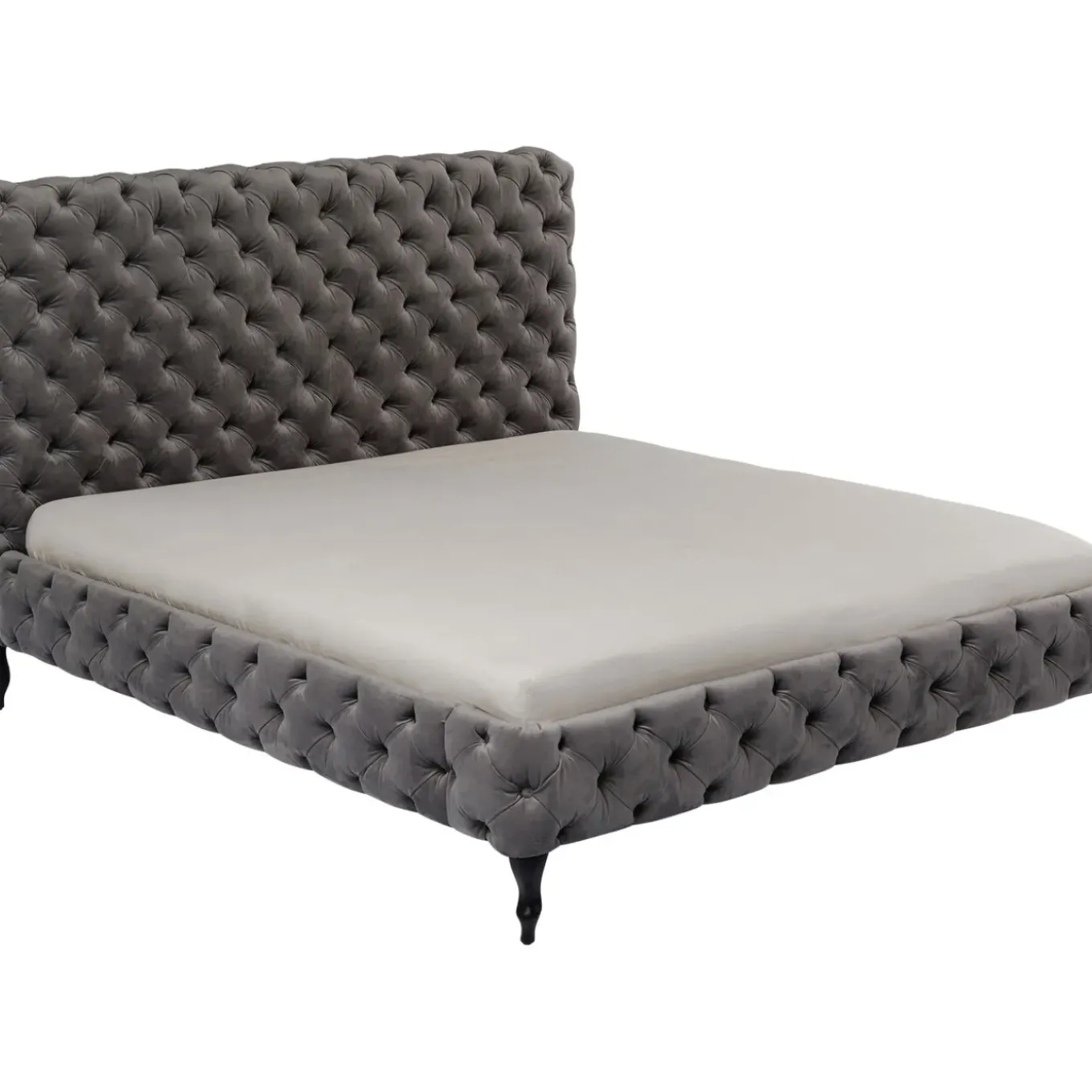 Lit Desire Haut Gris Argente 180X200Cm