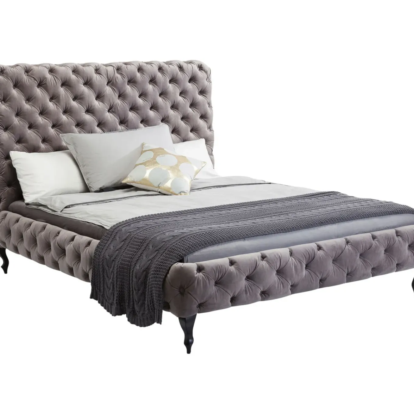 Lit Desire Haut Gris Argente 160X200Cm