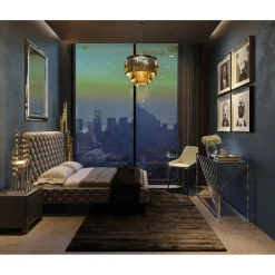 Lit Desire Haut Gris Argente 180X200Cm