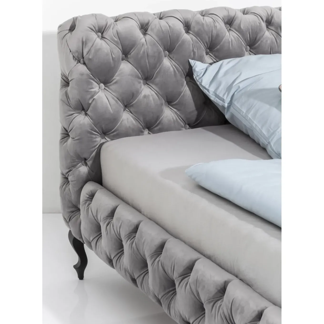 Lit Desire Velours Gris 180X200 Cm