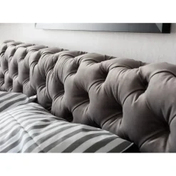 Lit Desire Velours Gris 180X200 Cm