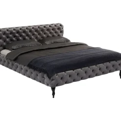 Lit Desire Velours Gris 180X200 Cm