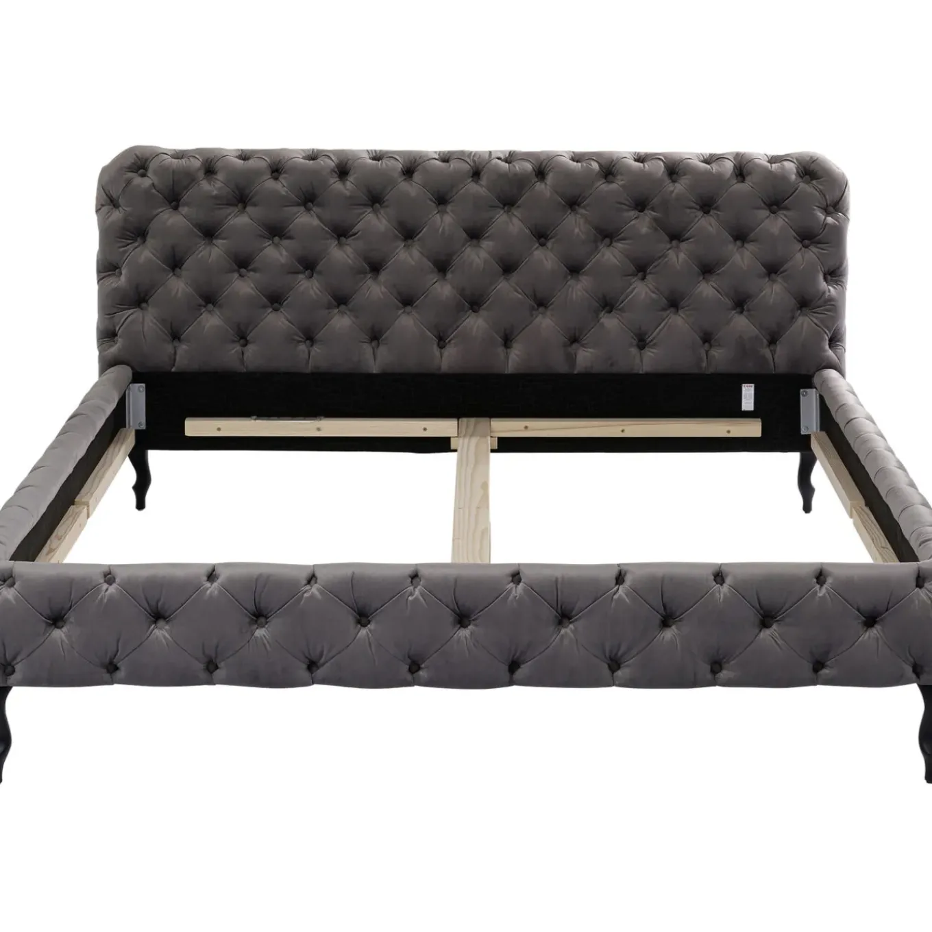 Lit Desire Velours Gris 180X200 Cm