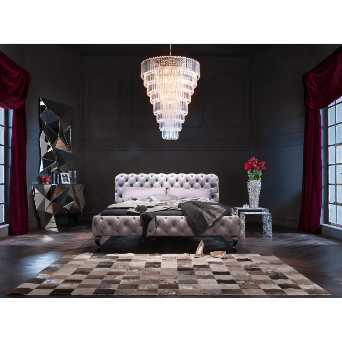 Lit Desire Velvet Silver Grey 160X200 Cm