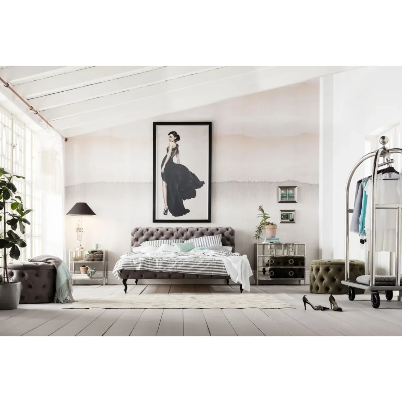 Lit Desire Velvet Silver Grey 160X200 Cm