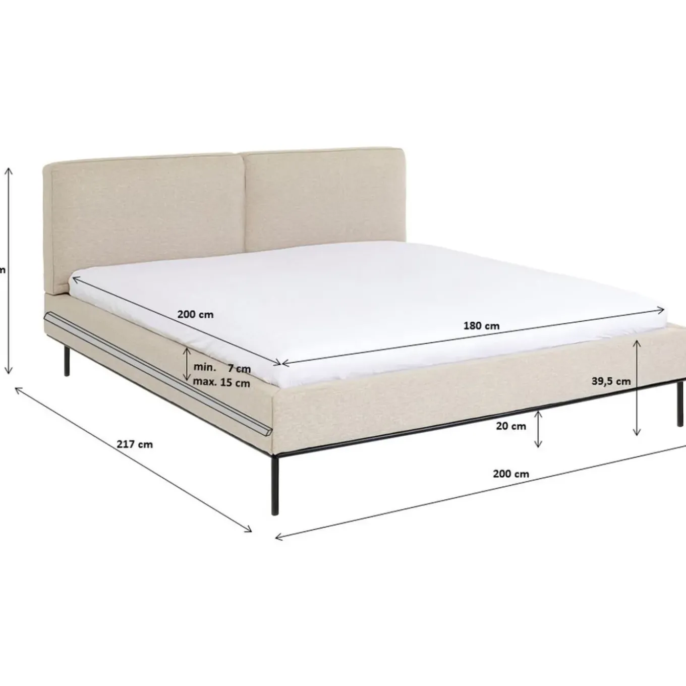Lit East Side Beige 180X200Cm