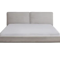 Lit East Side Velours Cotele Gris 180X200Cm