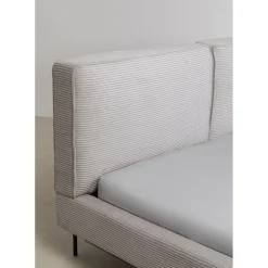 Lit East Side Velours Cotele Gris 180X200Cm
