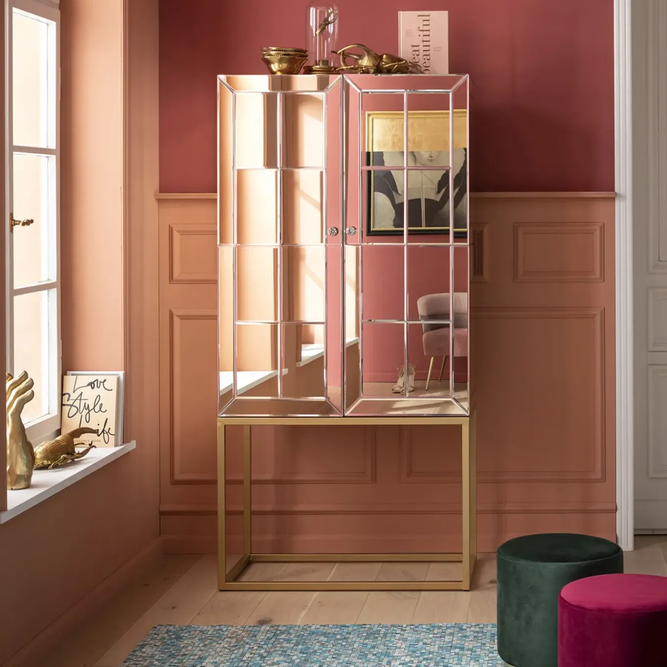 Meuble Bar Luxury Champagne 89X181Cm