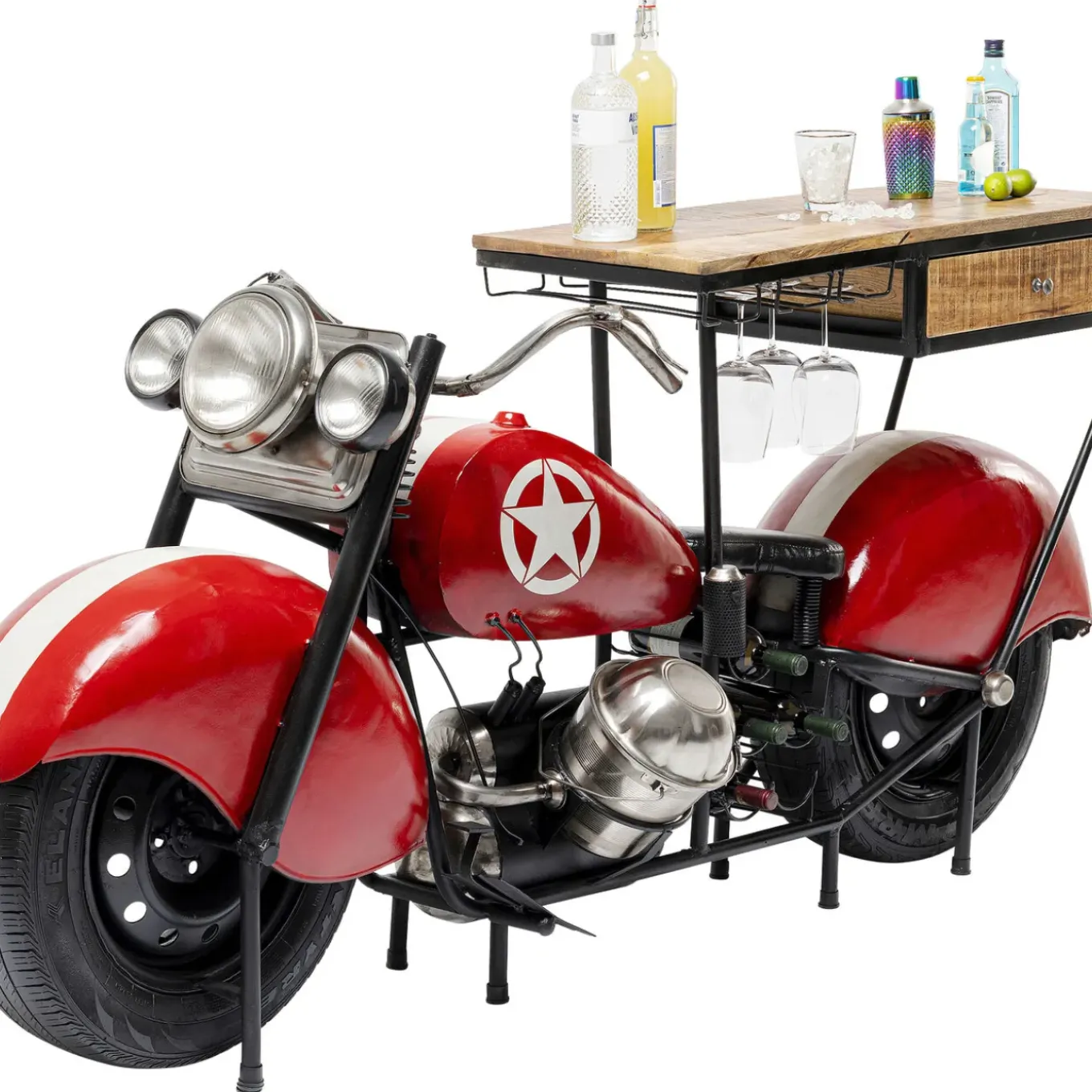 Meuble Bar Motorbike Rouge