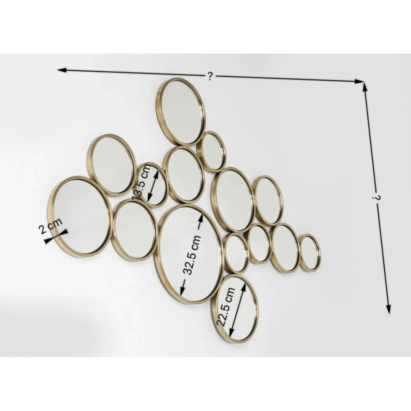 Miroir Bubbles Laiton 138X93Cm