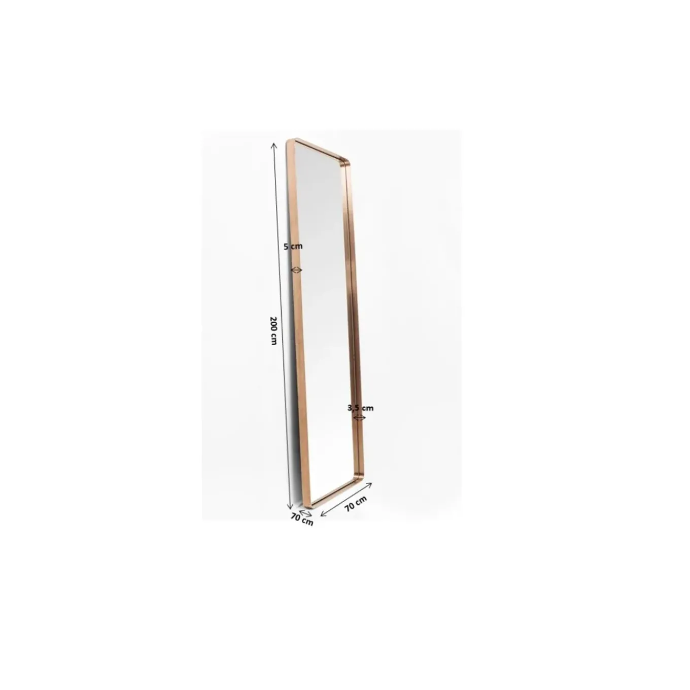 Miroir Curve Rectangulaire Cuivre 70X200Cm