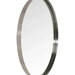 Miroir Curve Rond Acier Nature O100Cm