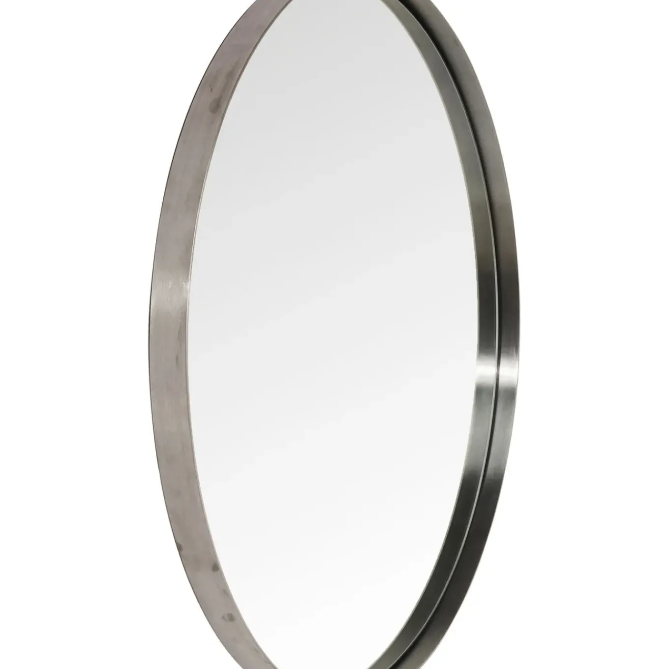 Miroir Curve Rond Acier Nature O100Cm