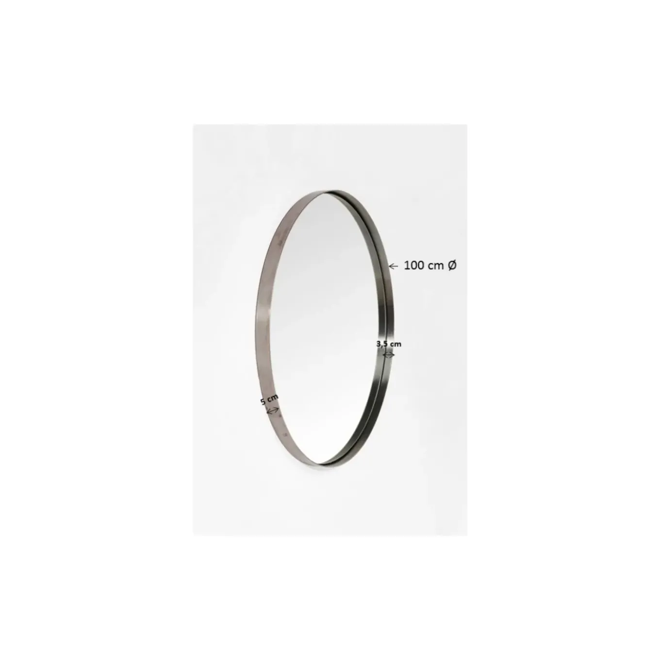 Miroir Curve Rond Cuivre O100Cm