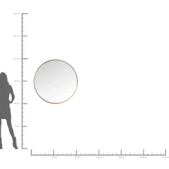 Miroir Curve Rond Cuivre O100Cm