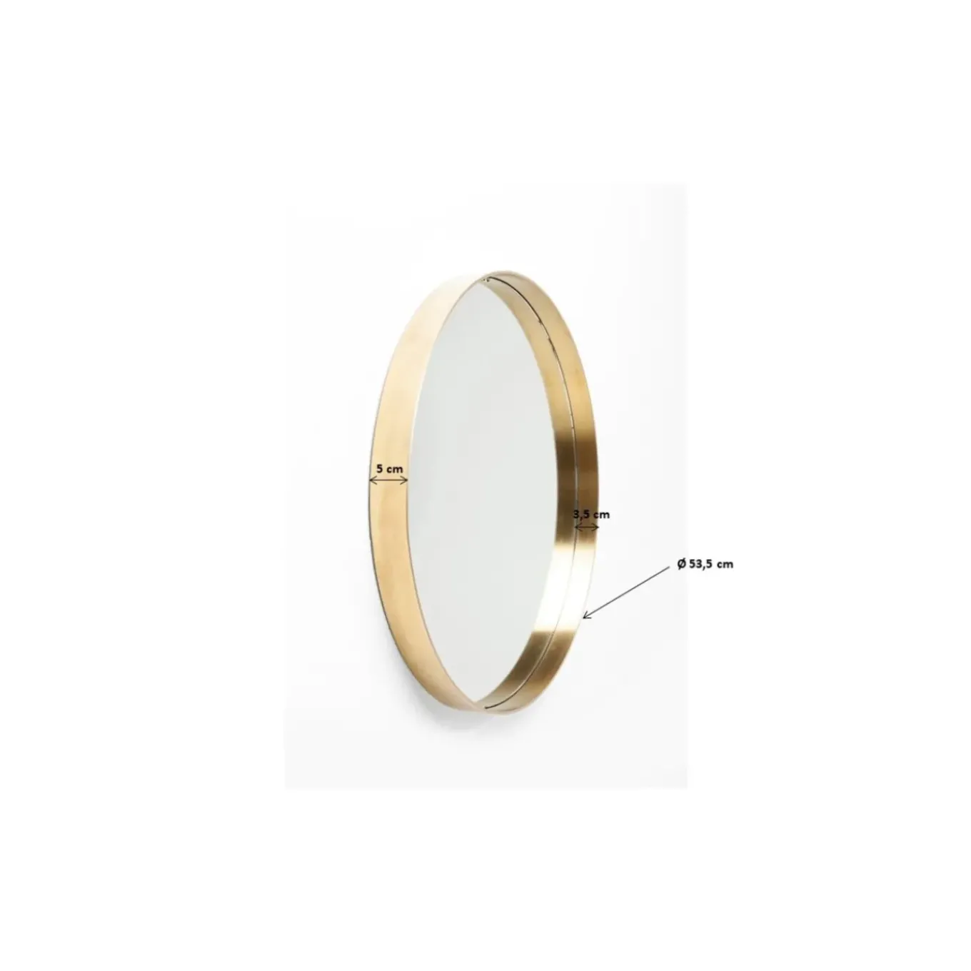 Miroir Curve Rond Laiton O60Cm