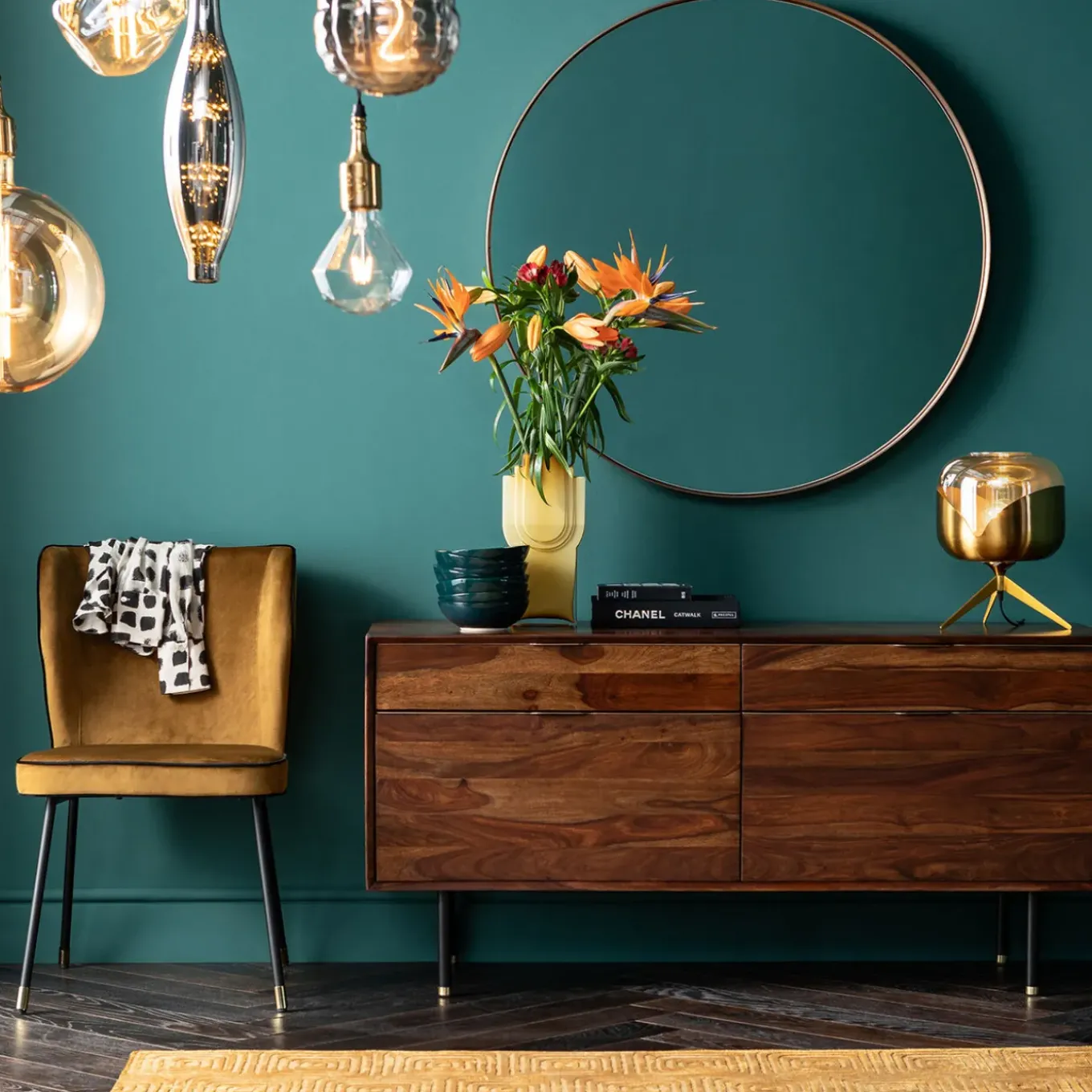 Miroir Curve Rond Laiton O100Cm