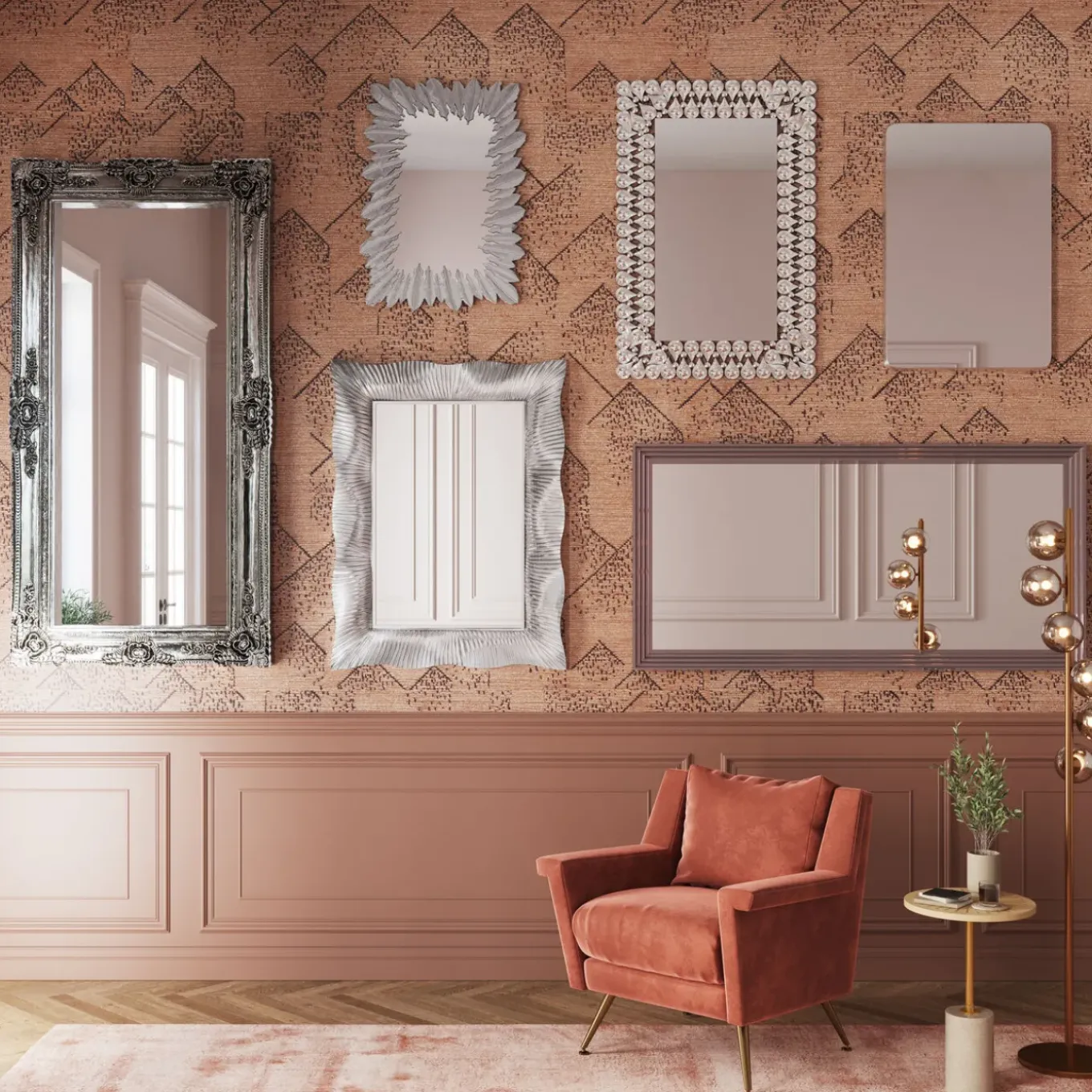Miroir Frame Eve Argente 180X90Cm
