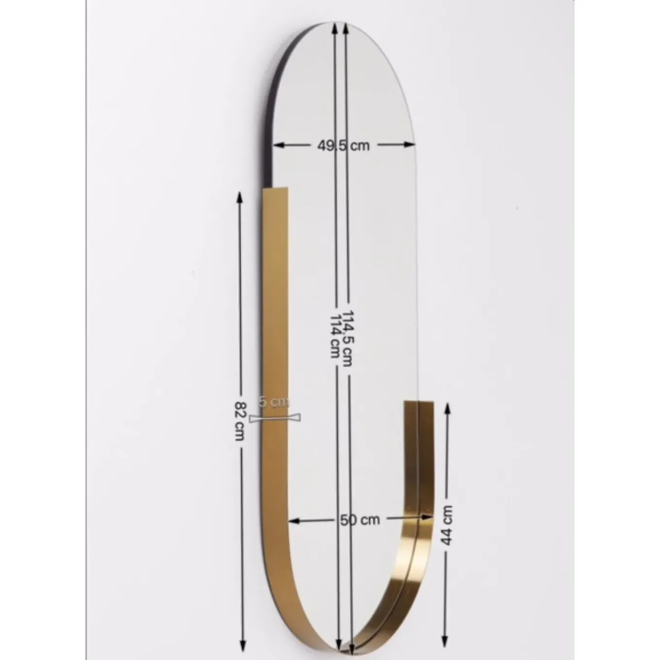 Miroir Hipster Ovale 50X114Cm