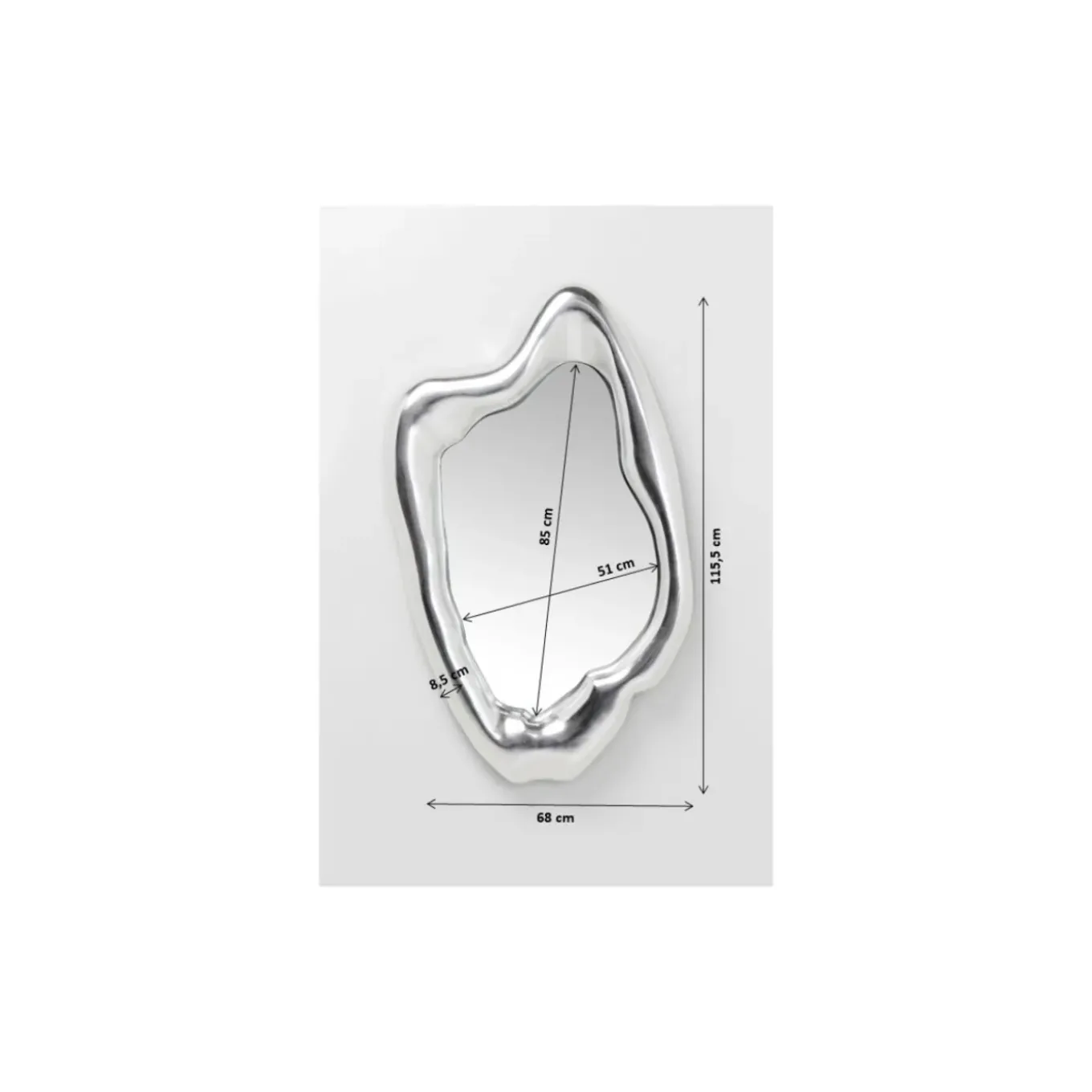 Miroir Hologram Argente 117X68Cm