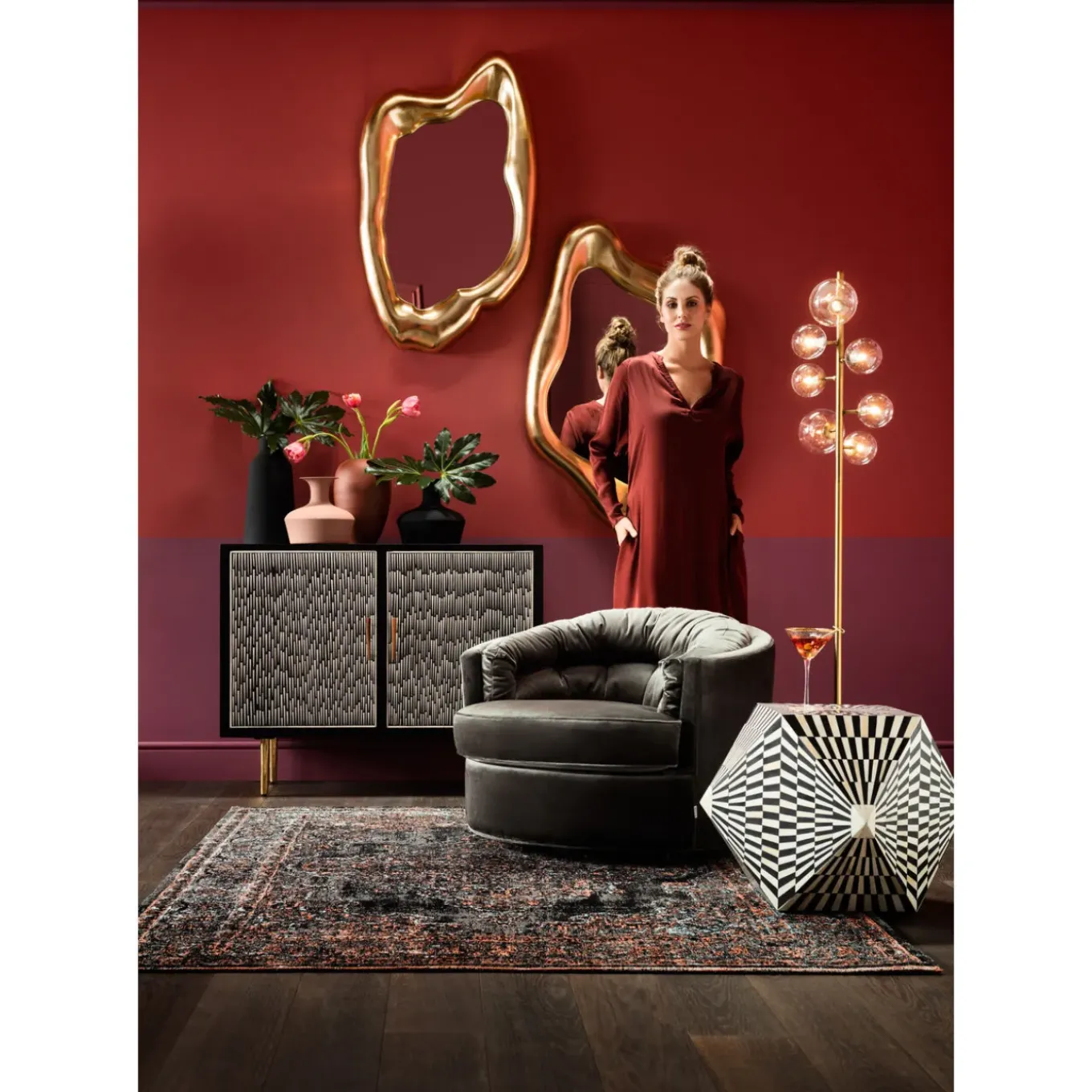 Miroir Hologram Dore 117X68Cm