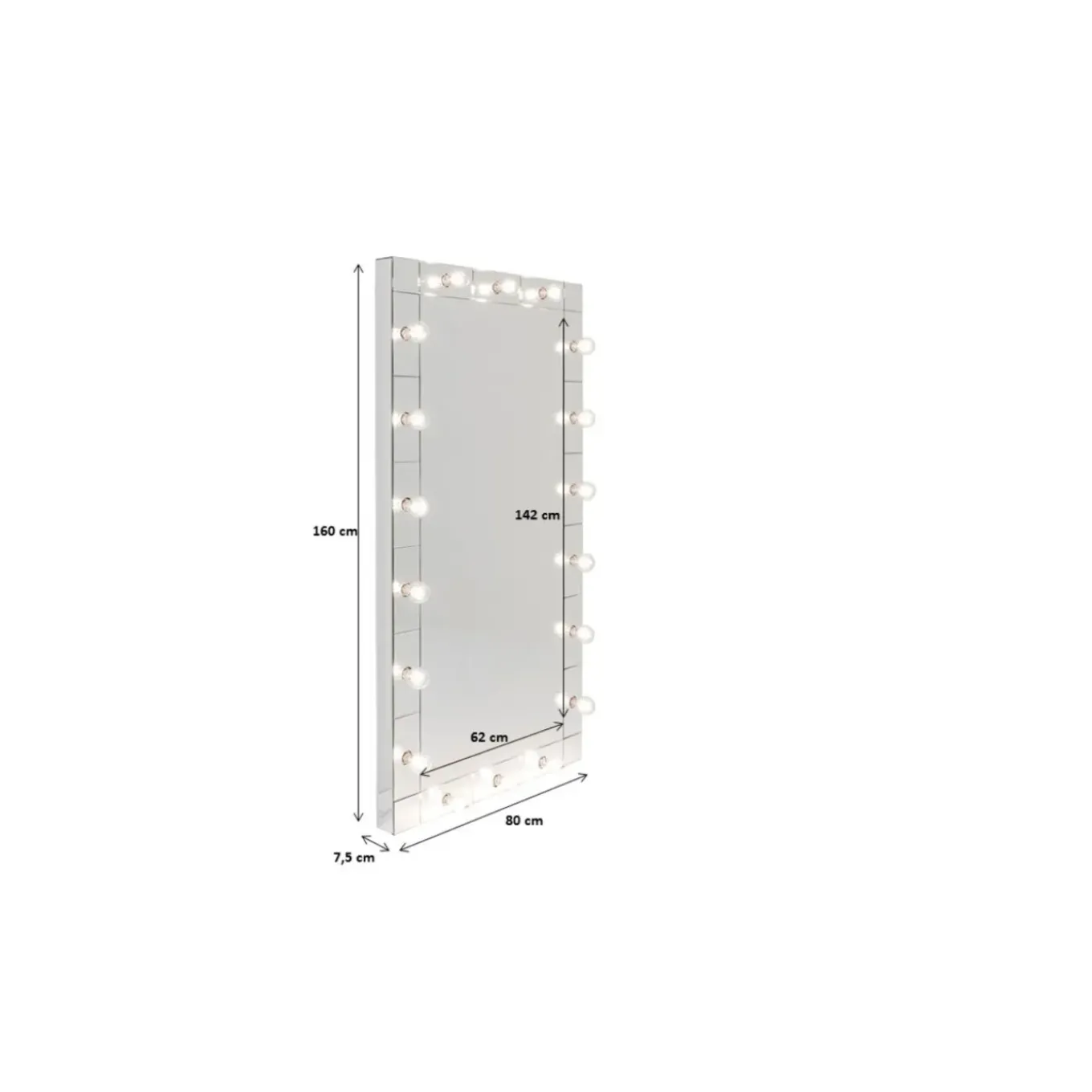 Miroir Mural Make Up 80X160Cm