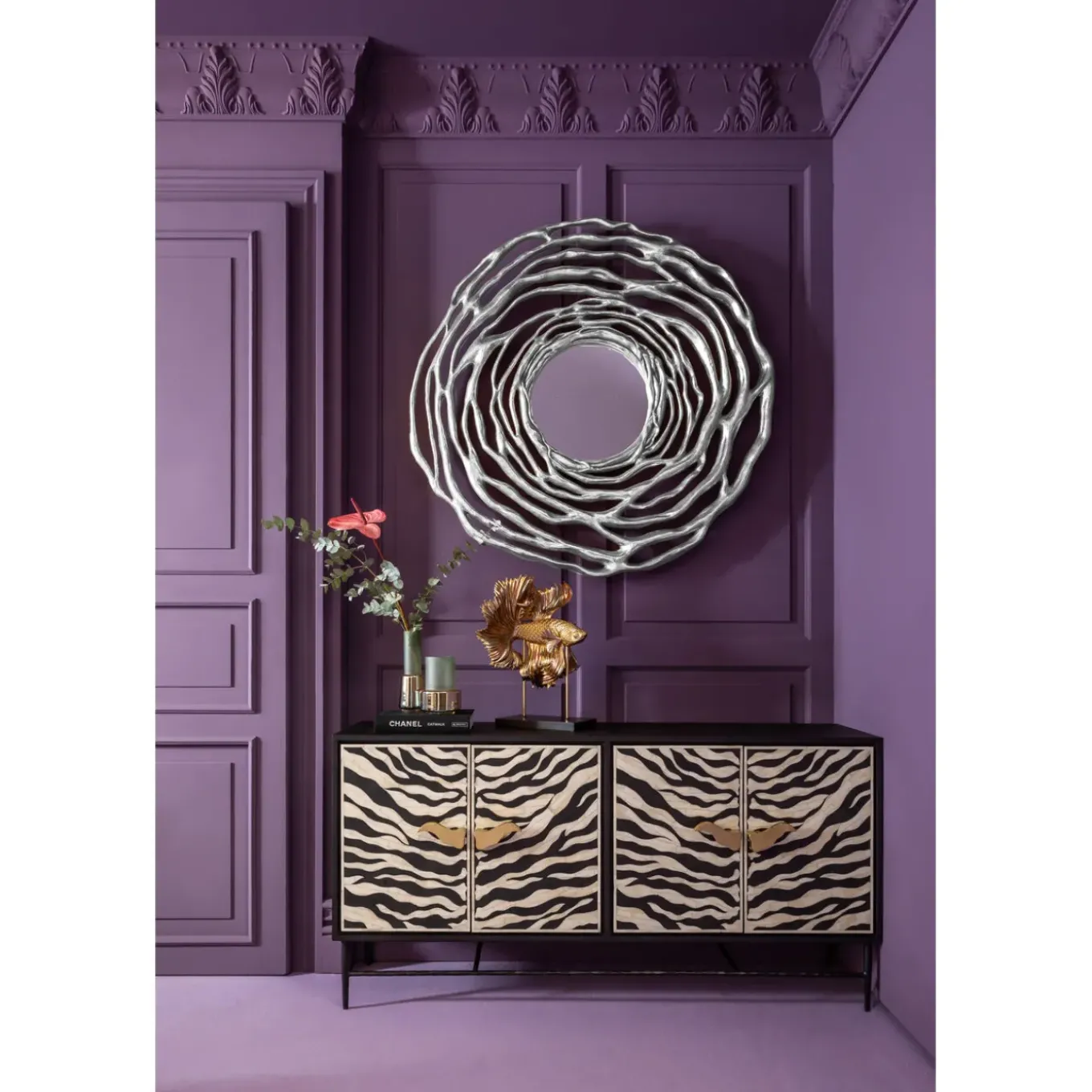 Miroir Mural Twiggy Argente O121Cm