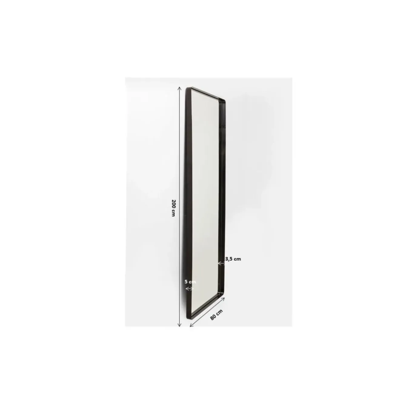 Miroir Ombra Mo Soft Noir 80X200Cm