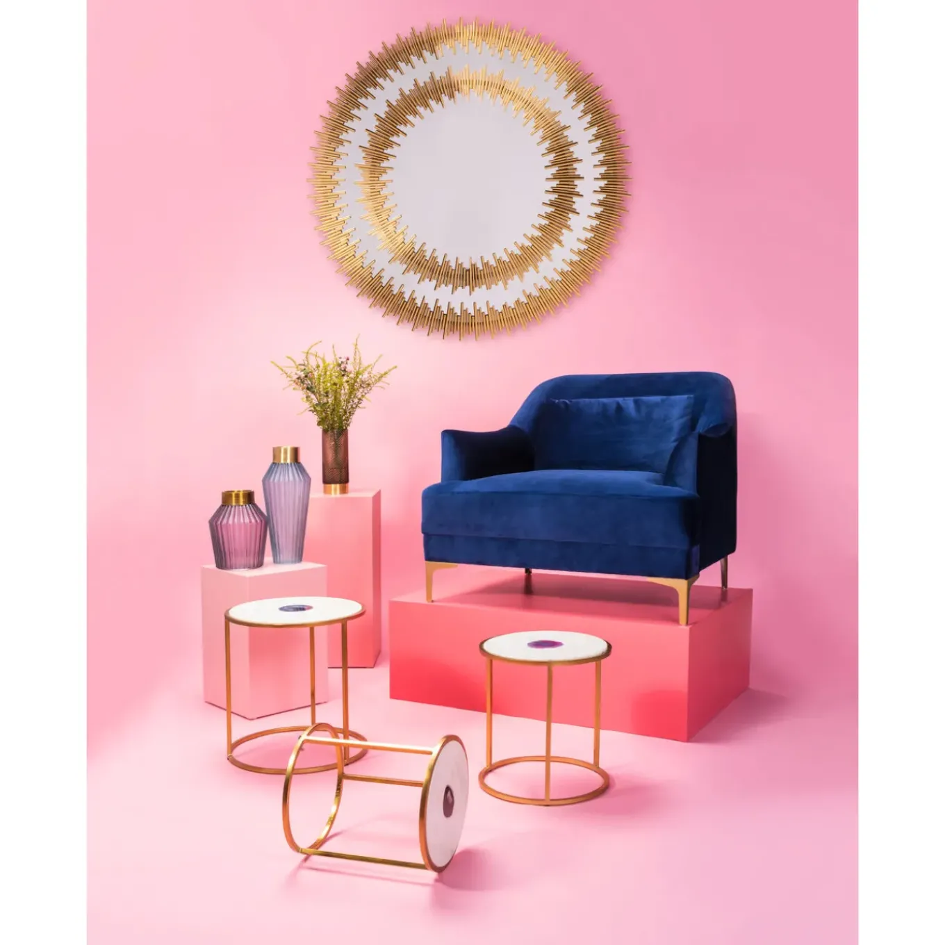 Miroir Solare Dore O132Cm