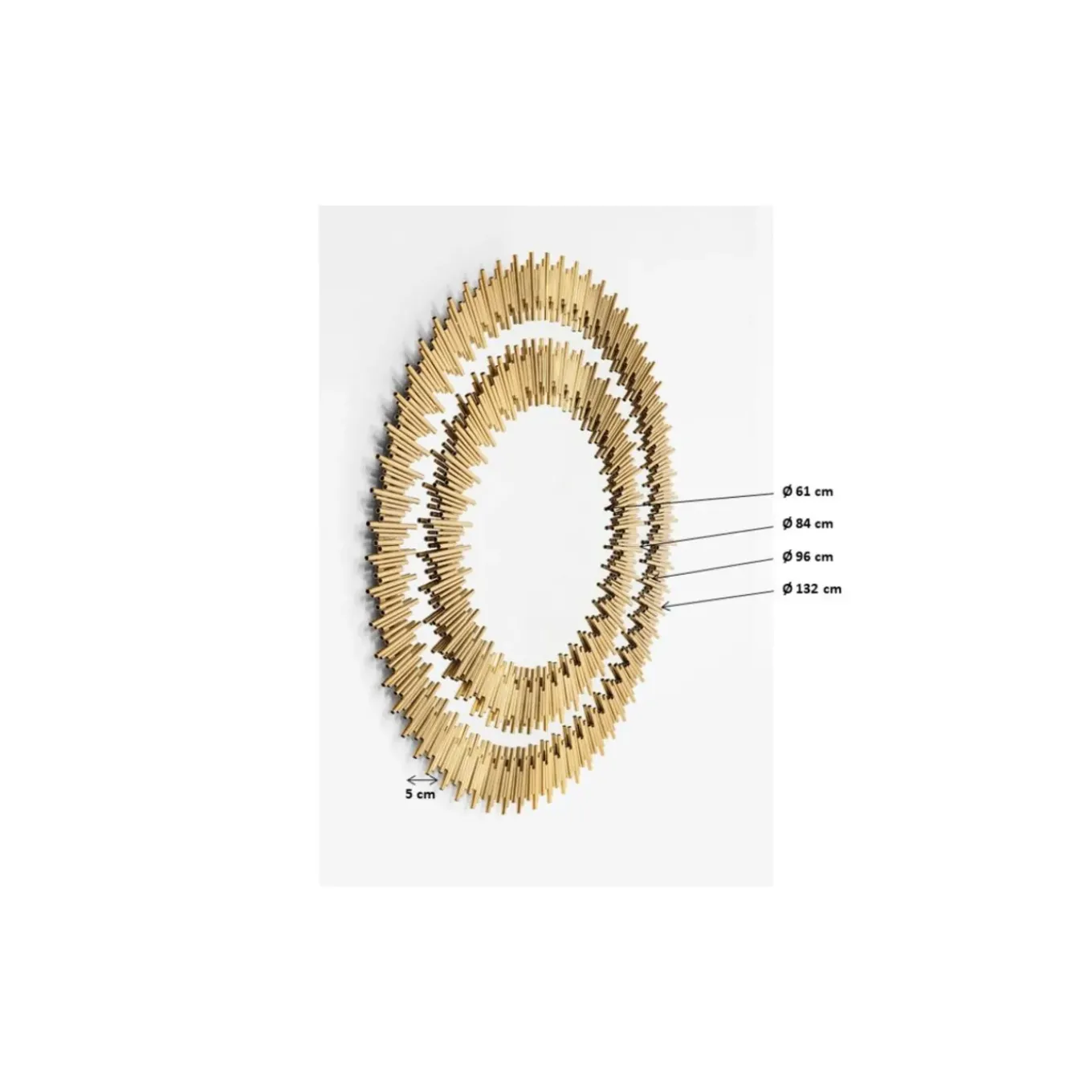 Miroir Solare Dore O132Cm
