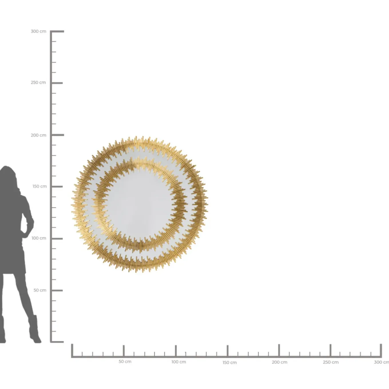 Miroir Solare Dore O132Cm