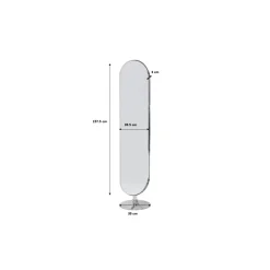 Miroir Sur Pied Curvy Acier Poli 40X170Cm
