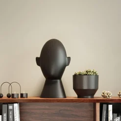 Objet Décoratif Abstract Face Noir 34Cm
