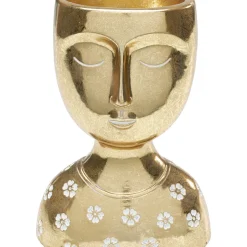 Objet Décoratif Daisy Head Dore 19Cm