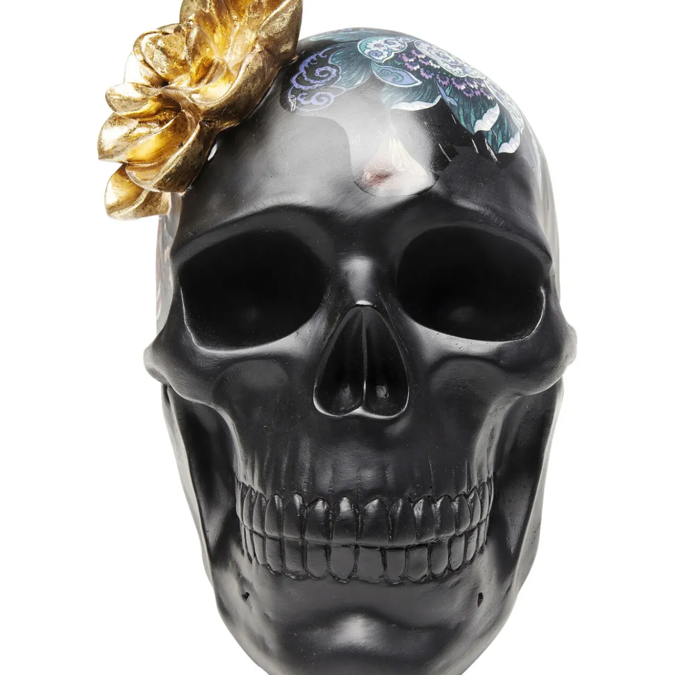 Objet Décoratif Flower Skull 22Cm