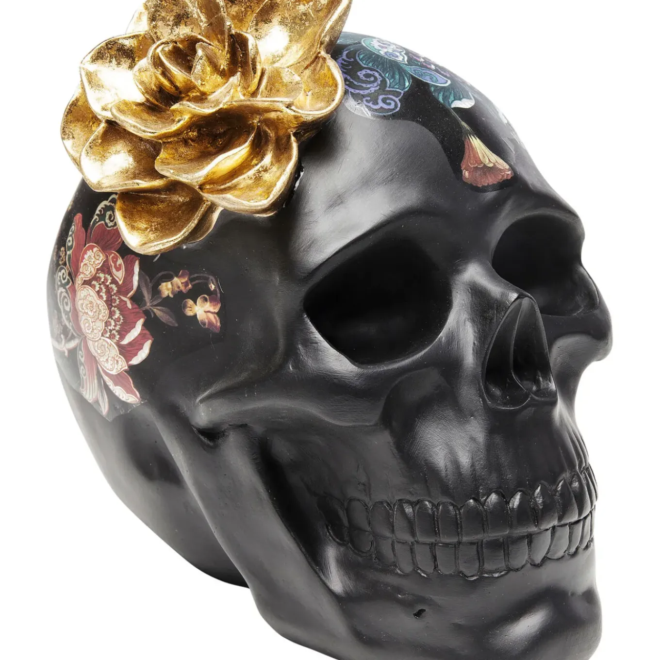 Objet Décoratif Flower Skull 22Cm